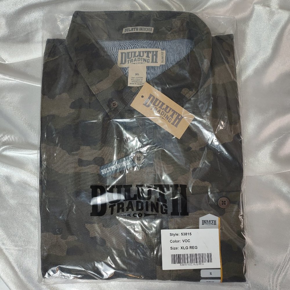 Duluth Men's Slim Fit Camo Long Sleeved Shirt XLG Reg